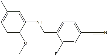 3-fluoro-4-{[(2-methoxy-5-methylphenyl)amino]methyl}benzonitrile Struktur