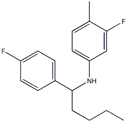 3-fluoro-N-[1-(4-fluorophenyl)pentyl]-4-methylaniline Struktur