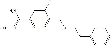 3-fluoro-N'-hydroxy-4-[(2-phenylethoxy)methyl]benzene-1-carboximidamide Struktur