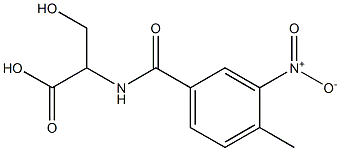 3-hydroxy-2-[(4-methyl-3-nitrophenyl)formamido]propanoic acid Struktur