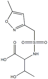 3-hydroxy-2-{[(5-methyl-1,2-oxazol-3-yl)methane]sulfonamido}butanoic acid Struktur