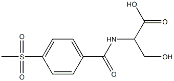 3-hydroxy-2-{[4-(methylsulfonyl)benzoyl]amino}propanoic acid Struktur