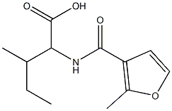 3-methyl-2-[(2-methyl-3-furoyl)amino]pentanoic acid Struktur