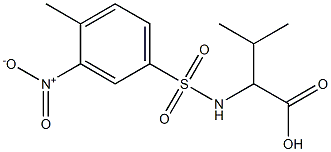 3-methyl-2-[(4-methyl-3-nitrobenzene)sulfonamido]butanoic acid Struktur