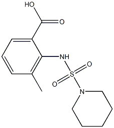 3-methyl-2-[(piperidine-1-sulfonyl)amino]benzoic acid Struktur