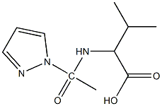 3-methyl-2-[1-(1H-pyrazol-1-yl)acetamido]butanoic acid Struktur