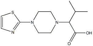 3-methyl-2-[4-(1,3-thiazol-2-yl)piperazin-1-yl]butanoic acid Struktur