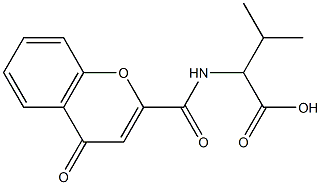 3-methyl-2-{[(4-oxo-4H-chromen-2-yl)carbonyl]amino}butanoic acid Struktur