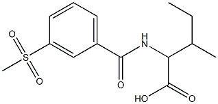 3-methyl-2-{[3-(methylsulfonyl)benzoyl]amino}pentanoic acid Struktur