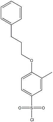 3-methyl-4-(3-phenylpropoxy)benzene-1-sulfonyl chloride Struktur