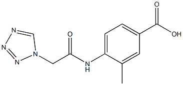 3-methyl-4-[(1H-tetrazol-1-ylacetyl)amino]benzoic acid Struktur