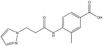 3-methyl-4-[3-(1H-pyrazol-1-yl)propanamido]benzoic acid Struktur