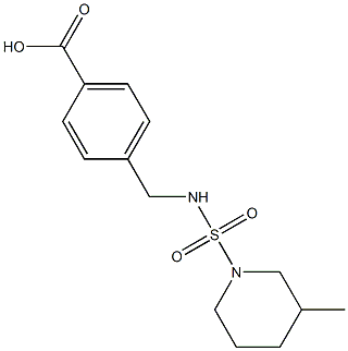 4-({[(3-methylpiperidine-1-)sulfonyl]amino}methyl)benzoic acid Struktur