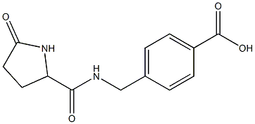 4-({[(5-oxopyrrolidin-2-yl)carbonyl]amino}methyl)benzoic acid Struktur