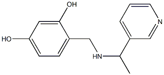 4-({[1-(pyridin-3-yl)ethyl]amino}methyl)benzene-1,3-diol Struktur