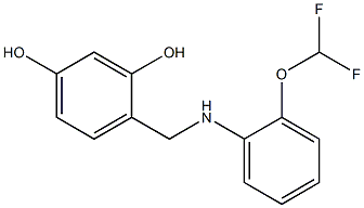 4-({[2-(difluoromethoxy)phenyl]amino}methyl)benzene-1,3-diol Struktur