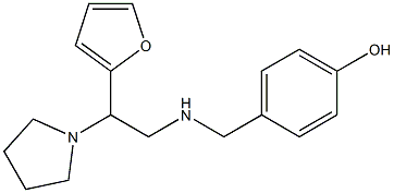 4-({[2-(furan-2-yl)-2-(pyrrolidin-1-yl)ethyl]amino}methyl)phenol Struktur