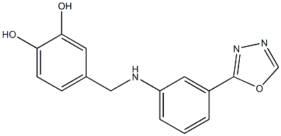 4-({[3-(1,3,4-oxadiazol-2-yl)phenyl]amino}methyl)benzene-1,2-diol Struktur