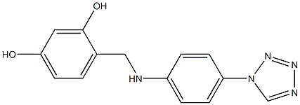 4-({[4-(1H-1,2,3,4-tetrazol-1-yl)phenyl]amino}methyl)benzene-1,3-diol Struktur