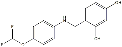 4-({[4-(difluoromethoxy)phenyl]amino}methyl)benzene-1,3-diol Struktur