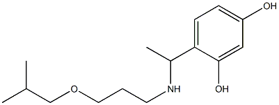 4-(1-{[3-(2-methylpropoxy)propyl]amino}ethyl)benzene-1,3-diol Struktur