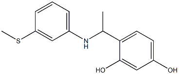 4-(1-{[3-(methylsulfanyl)phenyl]amino}ethyl)benzene-1,3-diol Struktur