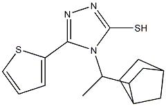 4-(1-{bicyclo[2.2.1]heptan-2-yl}ethyl)-5-(thiophen-2-yl)-4H-1,2,4-triazole-3-thiol Struktur