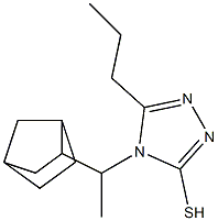 4-(1-{bicyclo[2.2.1]heptan-2-yl}ethyl)-5-propyl-4H-1,2,4-triazole-3-thiol Struktur