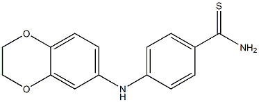 4-(2,3-dihydro-1,4-benzodioxin-6-ylamino)benzene-1-carbothioamide Struktur