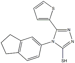 4-(2,3-dihydro-1H-inden-5-yl)-5-(thiophen-2-yl)-4H-1,2,4-triazole-3-thiol Struktur