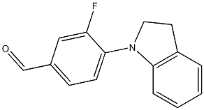 4-(2,3-dihydro-1H-indol-1-yl)-3-fluorobenzaldehyde Struktur