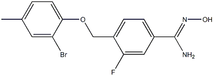 4-(2-bromo-4-methylphenoxymethyl)-3-fluoro-N'-hydroxybenzene-1-carboximidamide Struktur