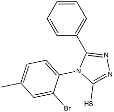 4-(2-bromo-4-methylphenyl)-5-phenyl-4H-1,2,4-triazole-3-thiol Struktur