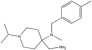 4-(aminomethyl)-N-methyl-N-[(4-methylphenyl)methyl]-1-(propan-2-yl)piperidin-4-amine Struktur