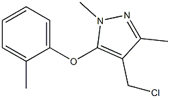 4-(chloromethyl)-1,3-dimethyl-5-(2-methylphenoxy)-1H-pyrazole Struktur