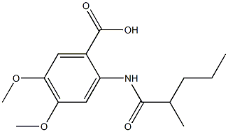 4,5-dimethoxy-2-(2-methylpentanamido)benzoic acid Struktur