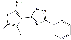 4,5-dimethyl-3-(3-phenyl-1,2,4-oxadiazol-5-yl)thiophen-2-amine Struktur