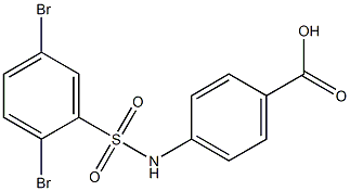 4-[(2,5-dibromobenzene)sulfonamido]benzoic acid Struktur