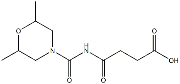 4-[(2,6-dimethylmorpholin-4-yl)carbonylamino]-4-oxobutanoic acid Struktur