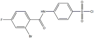 4-[(2-bromo-4-fluorobenzene)amido]benzene-1-sulfonyl chloride Struktur