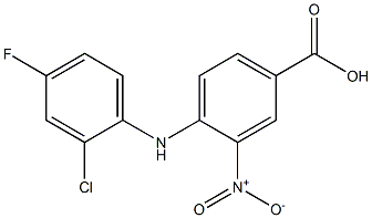 4-[(2-chloro-4-fluorophenyl)amino]-3-nitrobenzoic acid Struktur