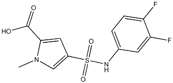 4-[(3,4-difluorophenyl)sulfamoyl]-1-methyl-1H-pyrrole-2-carboxylic acid Struktur