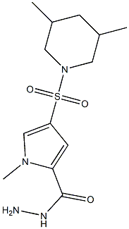 4-[(3,5-dimethylpiperidin-1-yl)sulfonyl]-1-methyl-1H-pyrrole-2-carbohydrazide Struktur