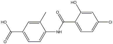 4-[(4-chloro-2-hydroxybenzene)amido]-3-methylbenzoic acid Struktur