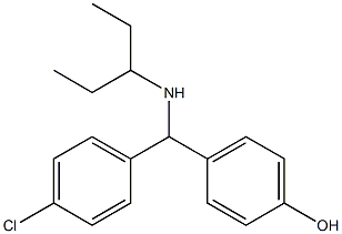 4-[(4-chlorophenyl)(pentan-3-ylamino)methyl]phenol Struktur