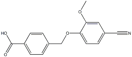 4-[(4-cyano-2-methoxyphenoxy)methyl]benzoic acid Struktur