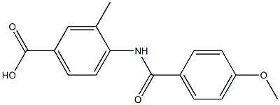 4-[(4-methoxybenzoyl)amino]-3-methylbenzoic acid Struktur