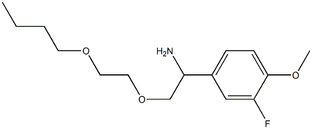 4-[1-amino-2-(2-butoxyethoxy)ethyl]-2-fluoro-1-methoxybenzene Struktur