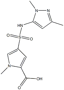 4-{[(1,3-dimethyl-1H-pyrazol-5-yl)amino]sulfonyl}-1-methyl-1H-pyrrole-2-carboxylic acid Struktur