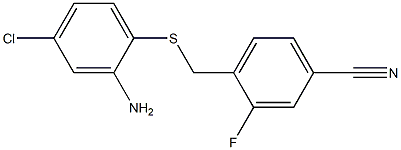 4-{[(2-amino-4-chlorophenyl)sulfanyl]methyl}-3-fluorobenzonitrile Struktur